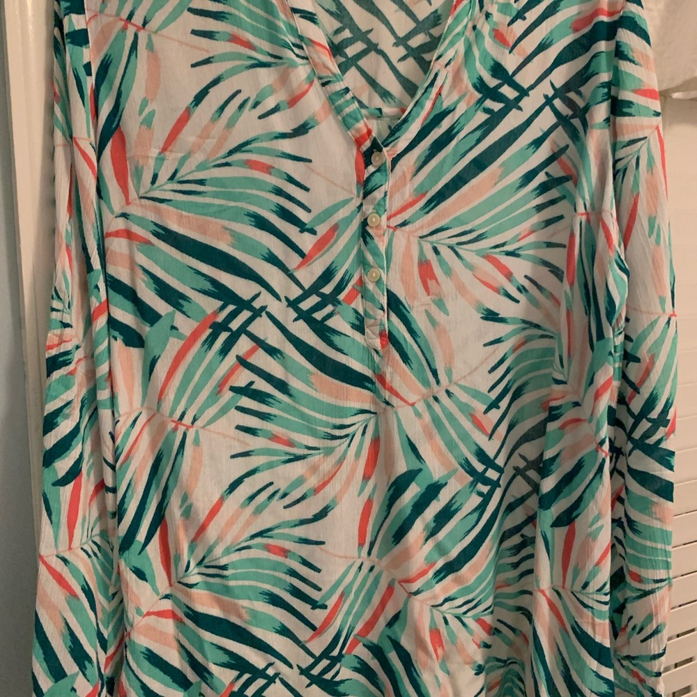 Tunic palm printed shirt